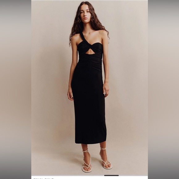 Shona Joy Black Midi Dress - Picture 2 of 6